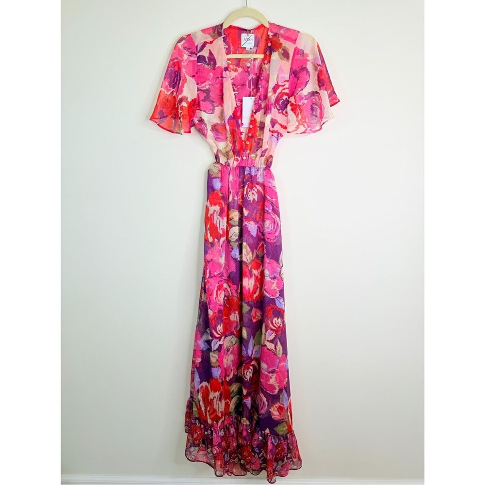 NWT ✨ MISA LA Calista Lilac coming up Roses Print Size XS